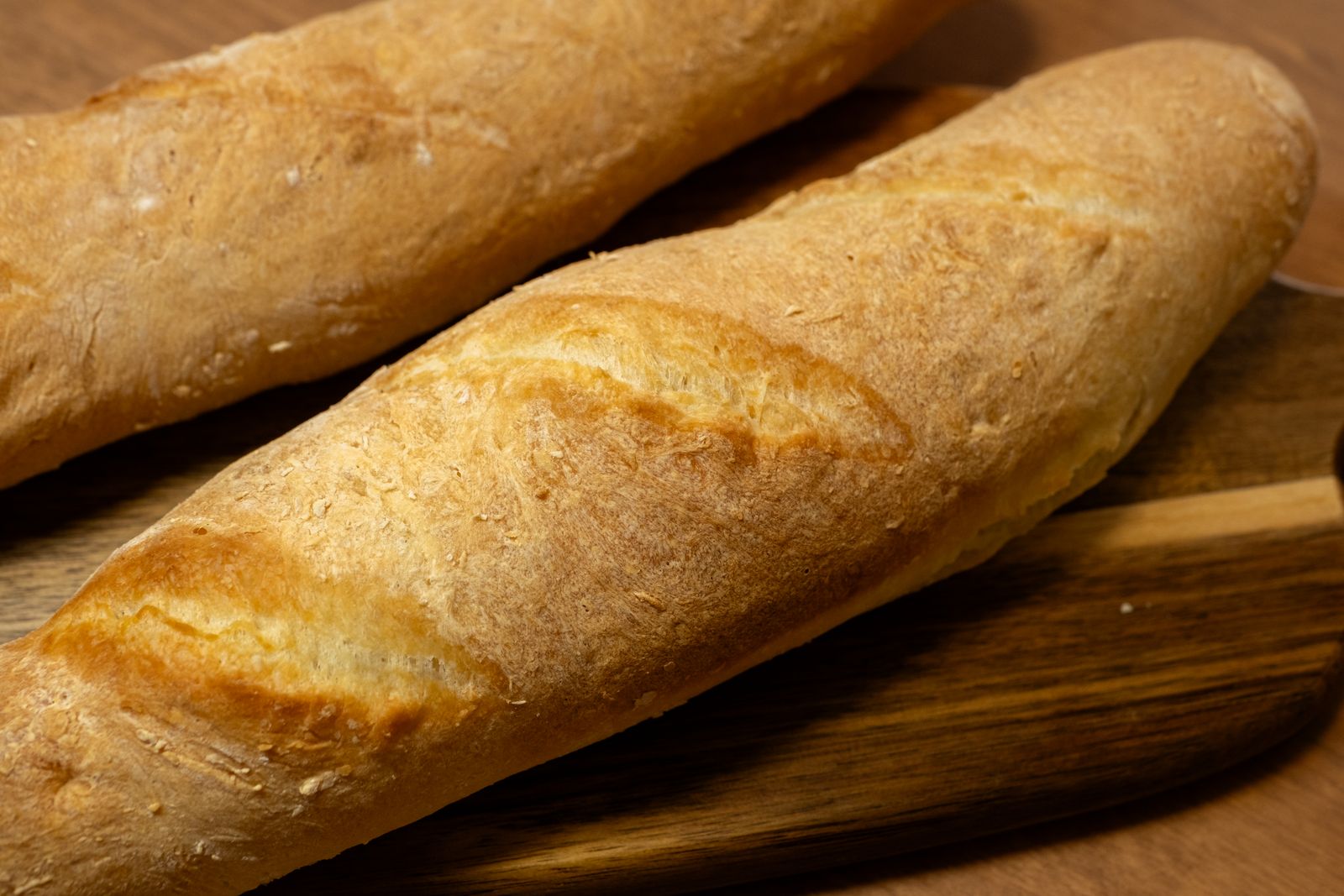 Sourdough loaves on a wooden board
