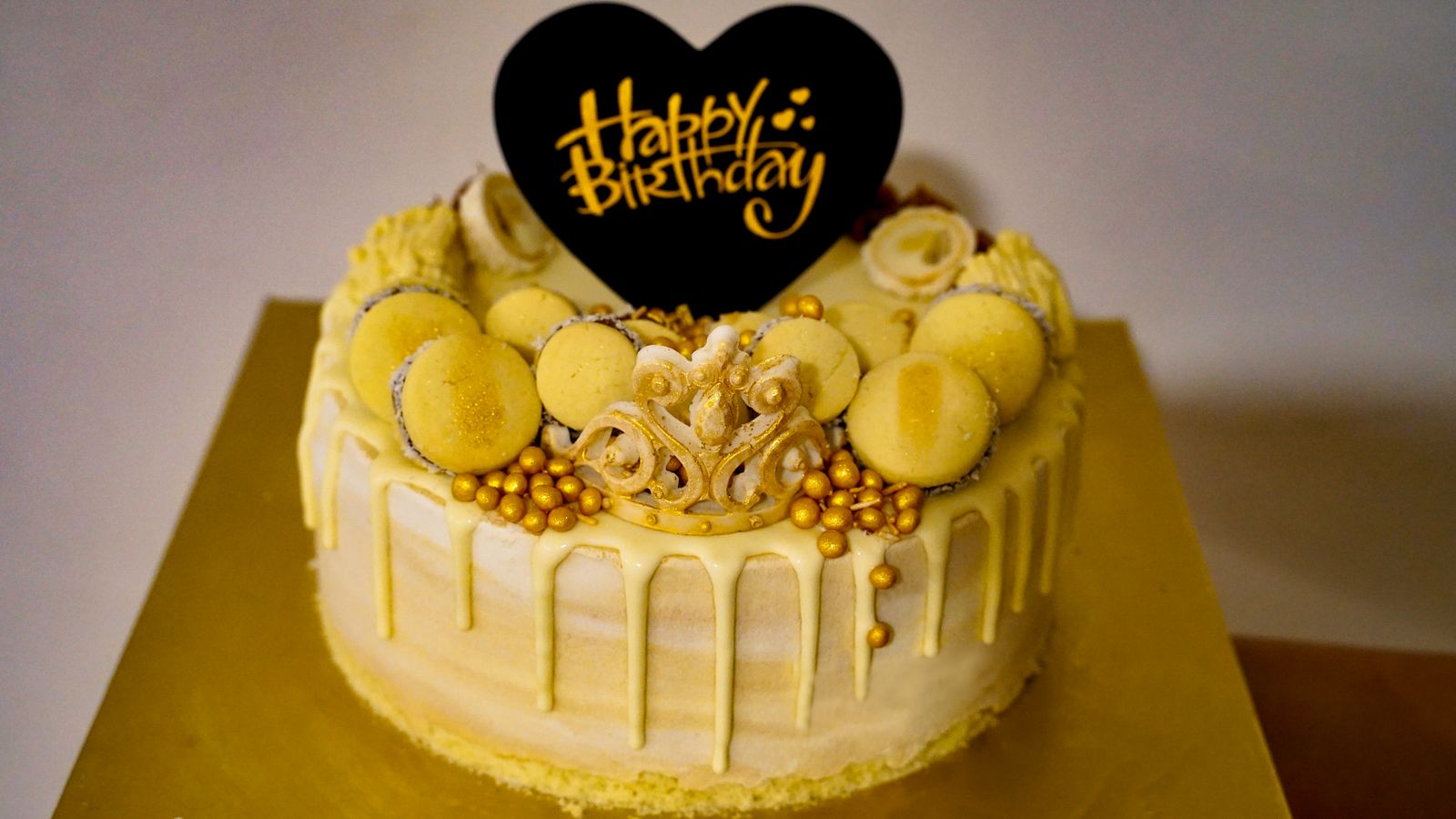 A decorated celebration cake